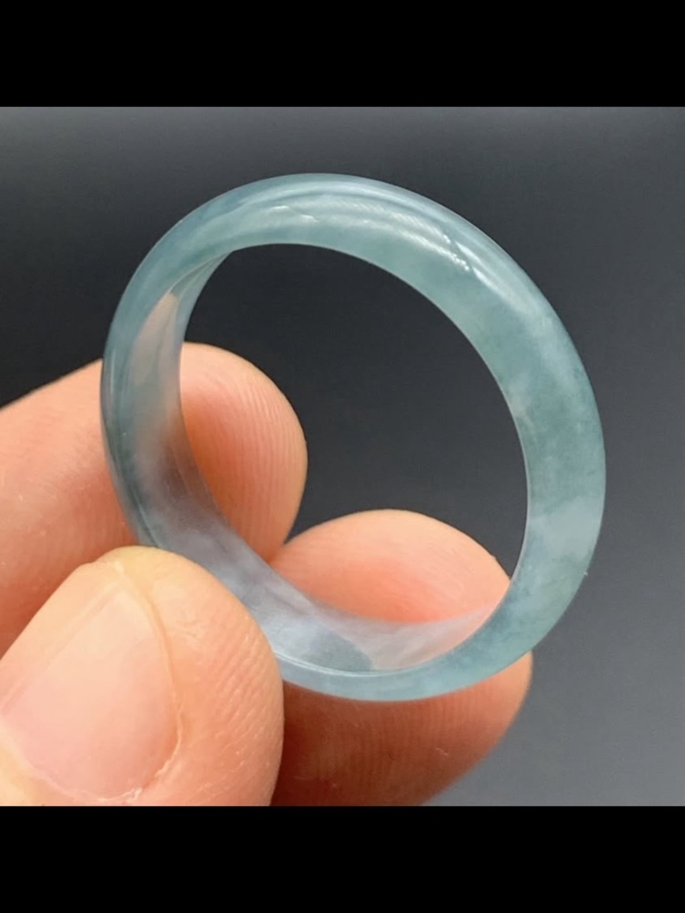 Certificate Jadeite Jewelry Jade luck Green Blue Ring Size 10